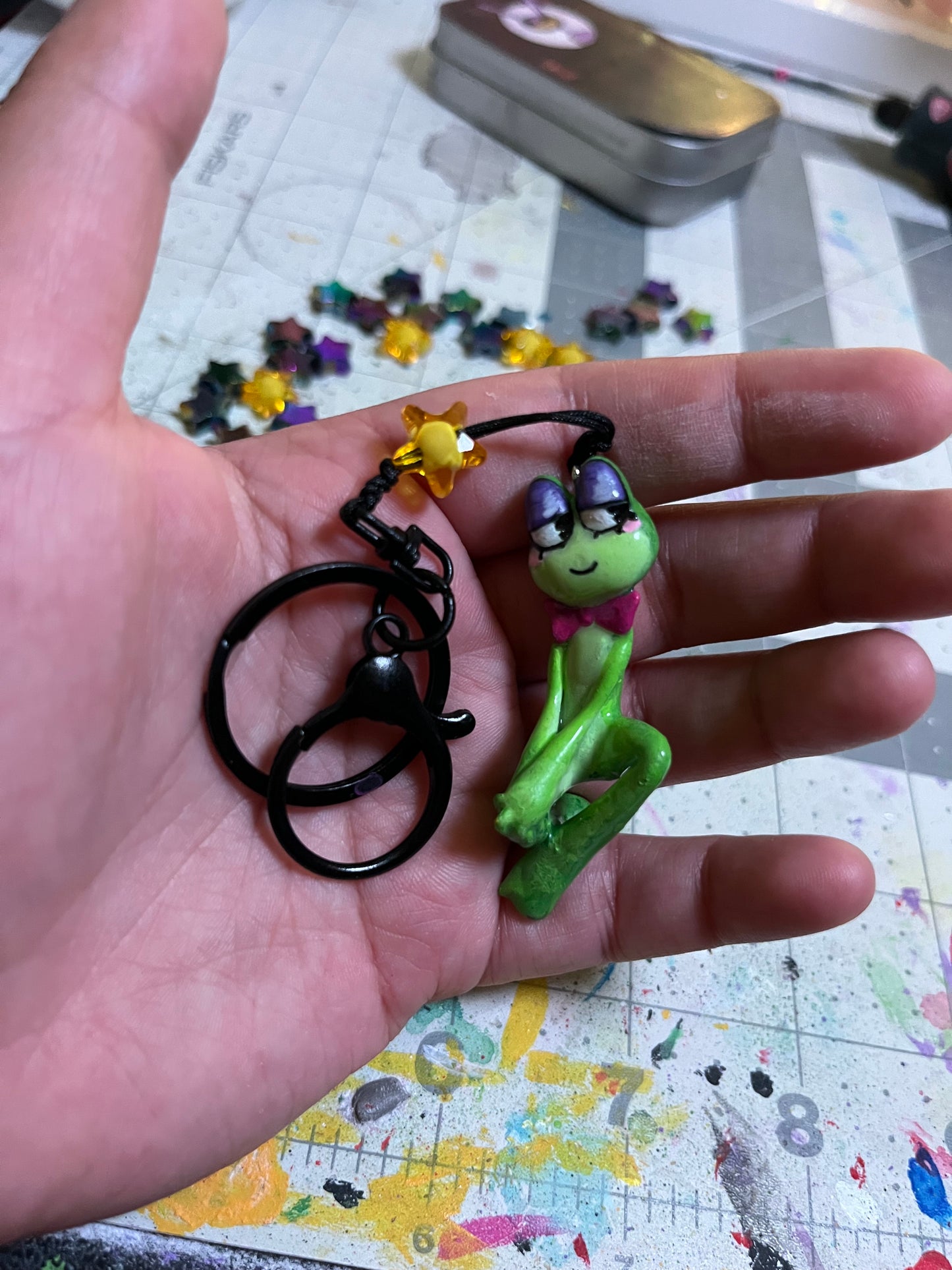 Simple Ribbit the frog Keychain